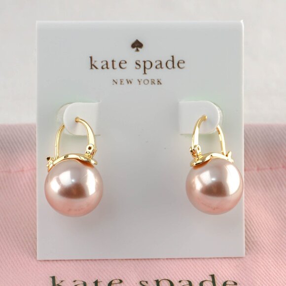 Pearl Huggie Earrings in Rose Gold - Picture 1 of 1